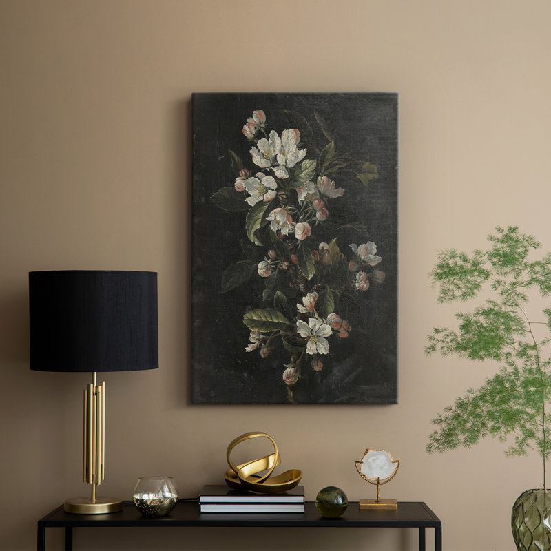 Motif floral rétro Lxxvi - Cavas enveloppés de galerie, H 60 po x l 40 po