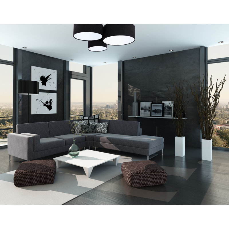 Corinne Flush Mount, Black/White