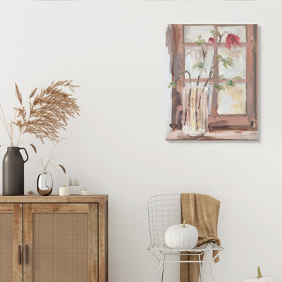 Vase de fleurs doux rouge