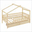 Lit plateforme simple en bois de pin massif avec 2 tiroirs pour la chambre à coucher-505376913
