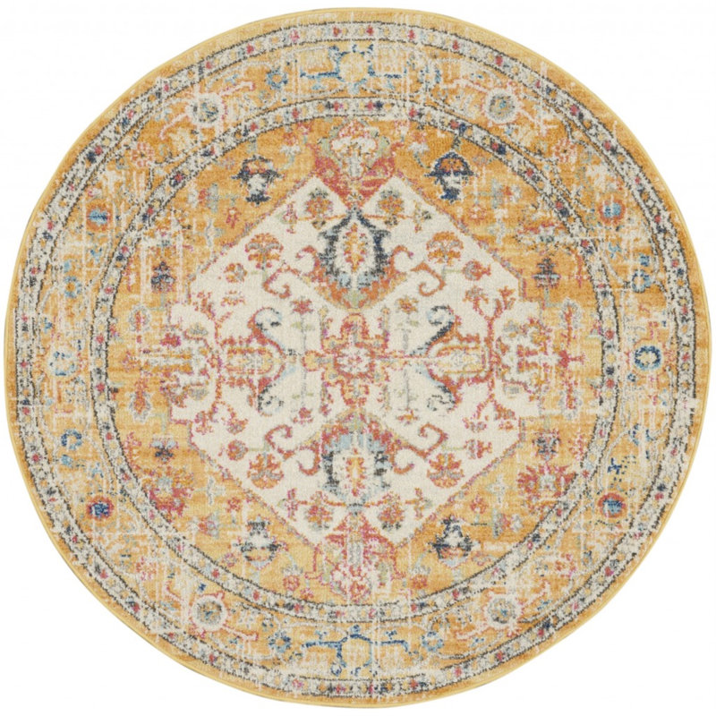Malakai Oriental Indoor Rug, Round 4'
