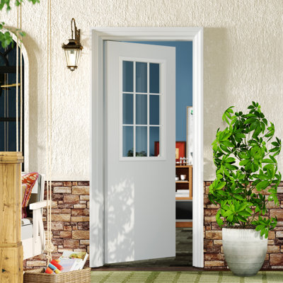 Portes extérieures - Panneau de porte en panneau de fibres à densité moyenne transparent 9 pi