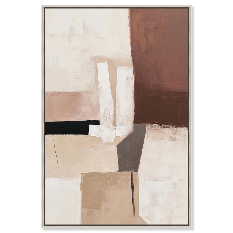 Impression sur toile Plaster Collage II par Art Remedy, cadre argenté, 20 x 30, H 31 po x l 21 po, Cadre argenté
