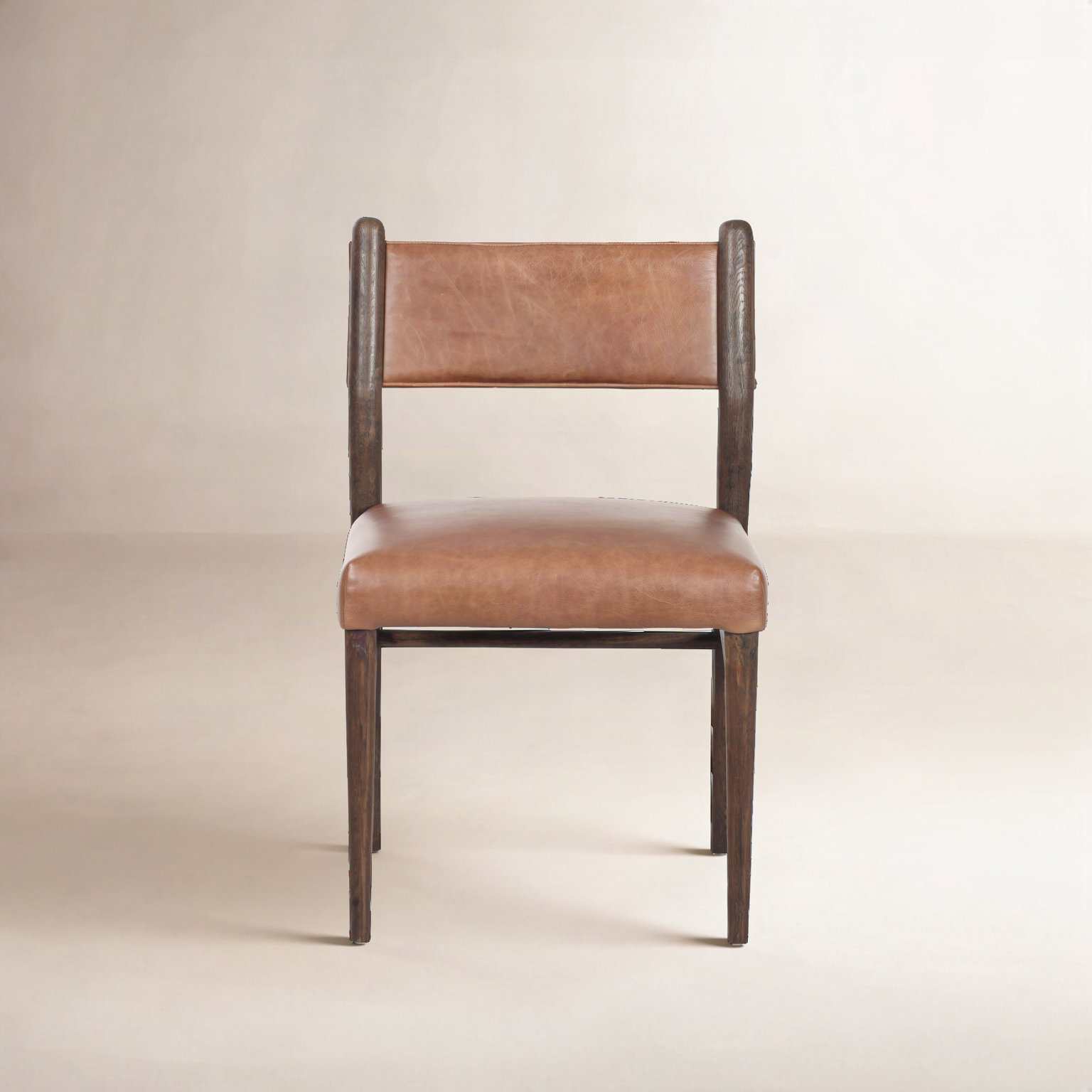 Violeta Oak Dining Chair, Sonoma Chestnut Genuine Leather