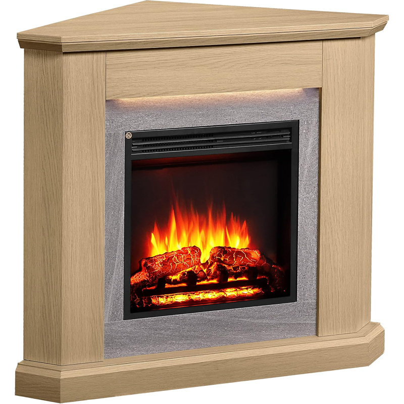 HOWICK FLAMME 96cm W Electric Fireplace, Natual Oak
