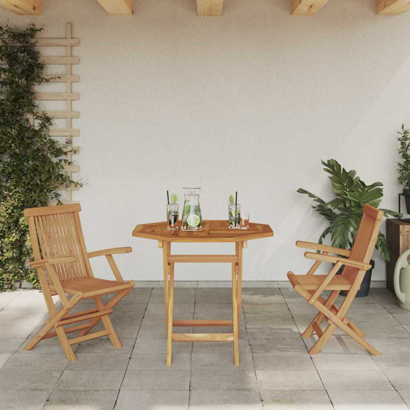 2 - Person Wood Patio Dining Set with