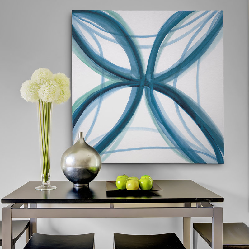 « bold blue i », impression sur toile, H 16 po x l 16 po x P 1,5 po, Toile tendue