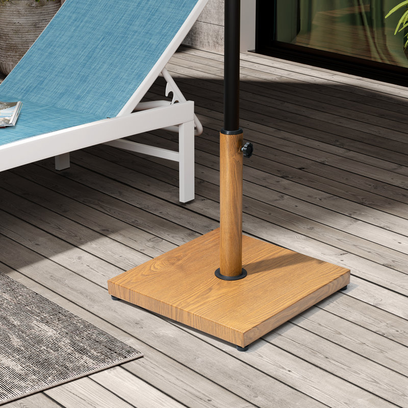 Agosto 40 Lb. Base de parasol autoportante en béton, teck, Teck / 40 lb