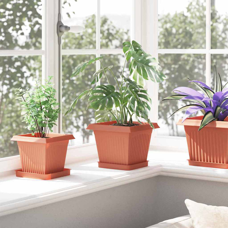Plant Stand, 2cm H x 15cm W x 15cm D, Brick Red