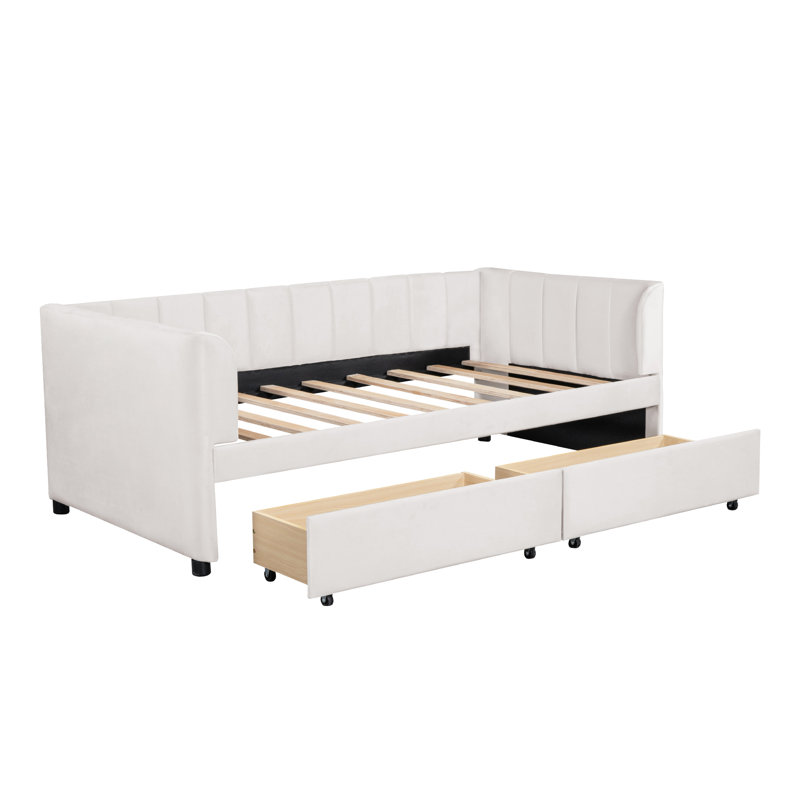 Lit de jour simple en velours compact pour un salon confortable