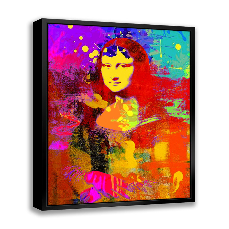 «Mona Lisa Redux Pop Art», estampe numérique sur toile avec cadre flottant horizontal