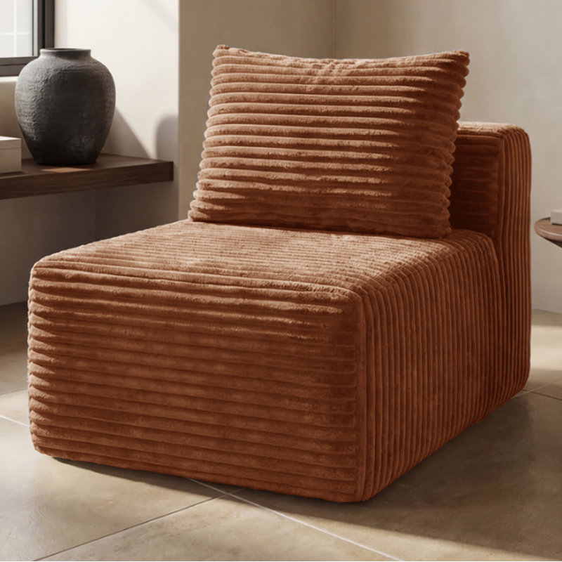 Chaise sans accoudoirs Kapellen, H 23,6 po x l 25,6 po x P 35,4 po, Orange