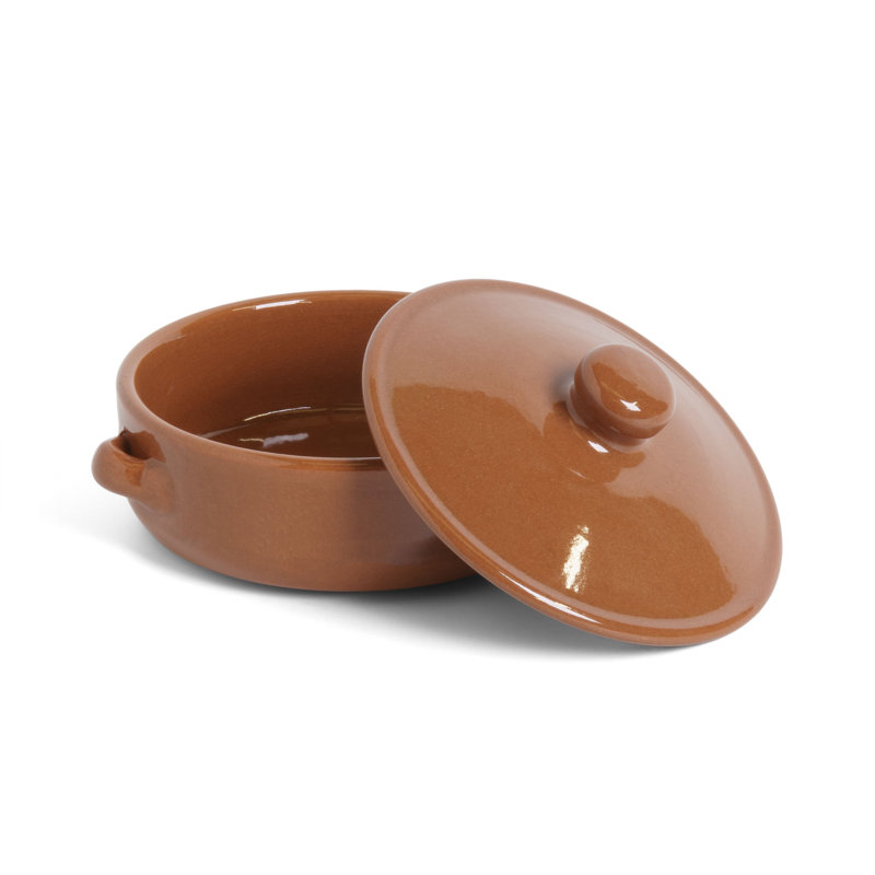 Terracotta Deep Dish With Lid, 9 cm H x 19 cm W x 15 cm D
