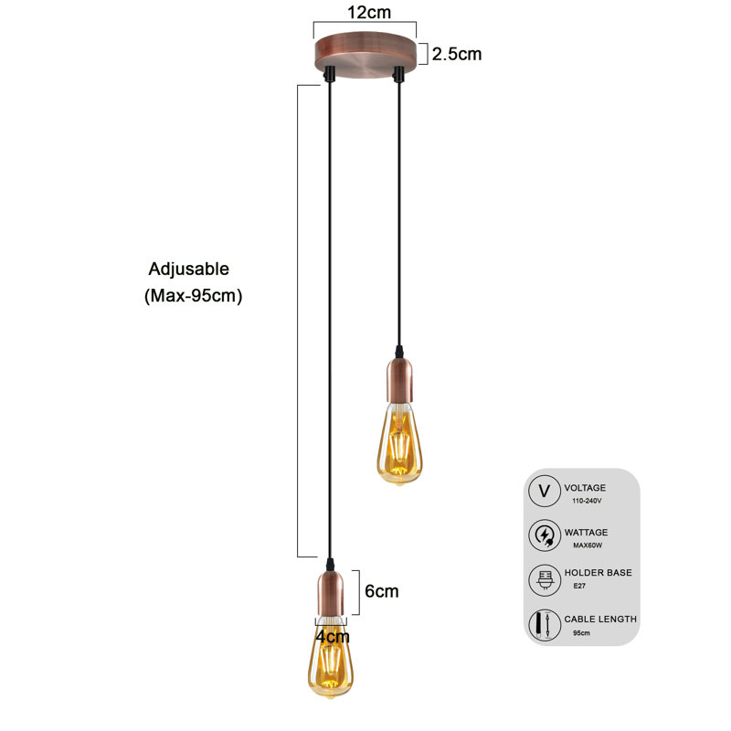 Amrane - Light Copper Cluster Pendant, No, 2