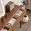 Console à trois tiroirs en bois massif brun cannelé-316299755