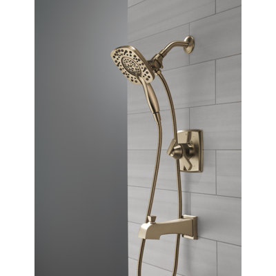 Ashlyn 17 Series Dual-Function Bathtub and Shower Faucet Set with In2ition 2-in-1 Dual Shower Head with Handheld Spray, Gold 2-Handle Valve Trim Kit, Champagne Bronze T17464-I-CZ (Valve Not Included)