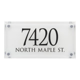 Frosted Beveled Crystal Trajan Engraved 2-Line Address Sign