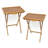 Bamboo Lipped Snack Tables, Set Of 2
