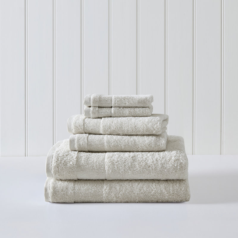 Island Retreat 6 Piece 100% Cotton Towel Set, Beige