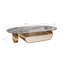 Table basse 55,2 po moderne ovale en faux marbre avec rangement pour le salon-611479048
