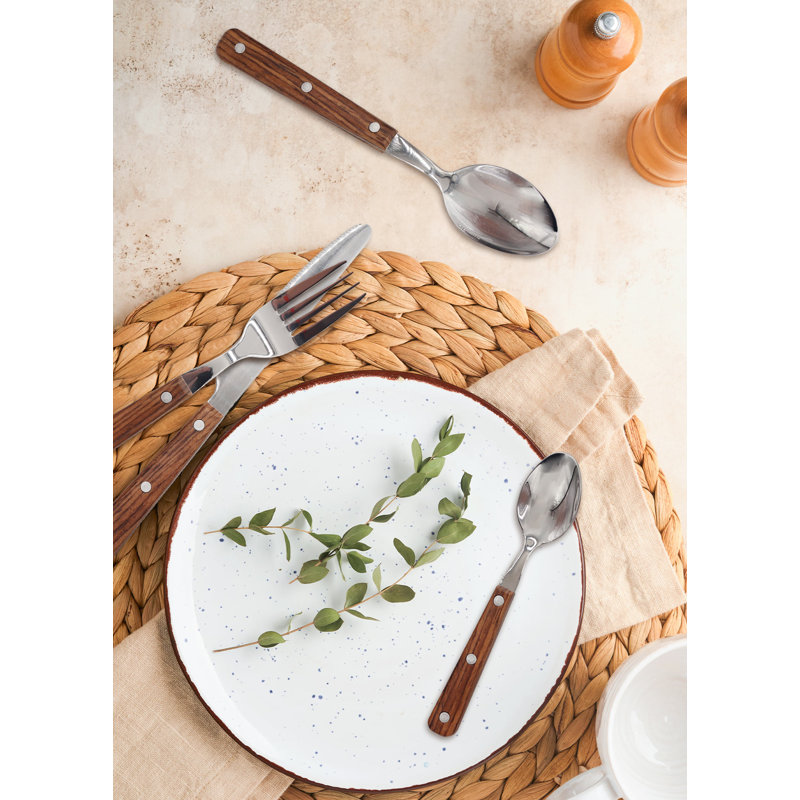 Woody Series Cutlery, Set Of 24, Brown