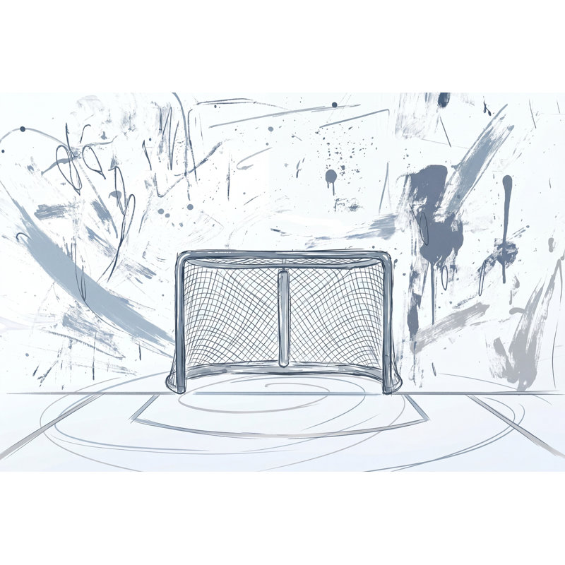 Papier peint décoratif de hockey sur glace, 140"x108", Peel and Stick