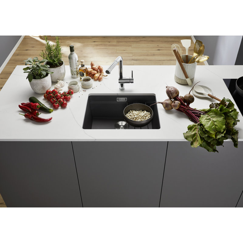 Etagon Single Bowl Undermount Kitchen Sink, Rock Grey