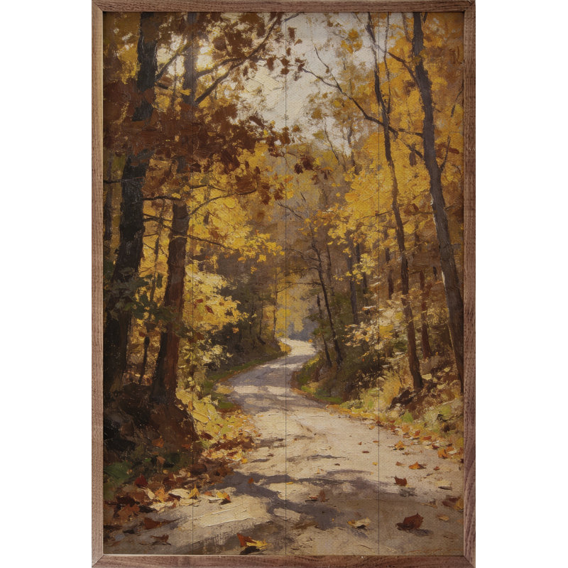 Chemin d'automne en forêt, H 24 po x l 16 po