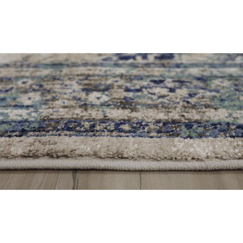 Gray Viscose Synthetic Easy Care 2' x 3' Area Rug