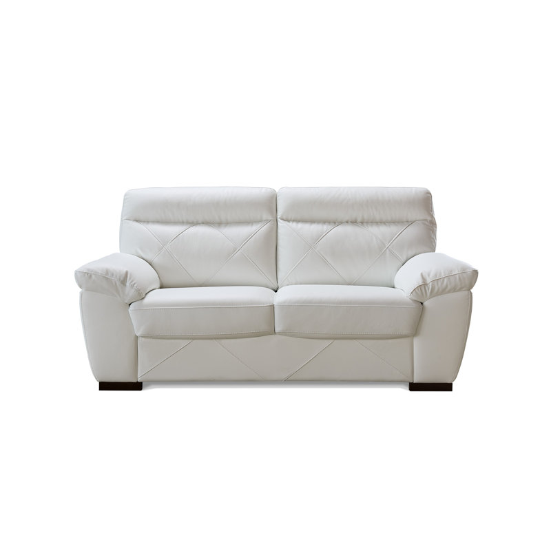 Otto Upholstered 72'' Loveseat, White Leather Match
