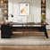 L-Shaped Executive Office Desk with Drawers and File Cabinet