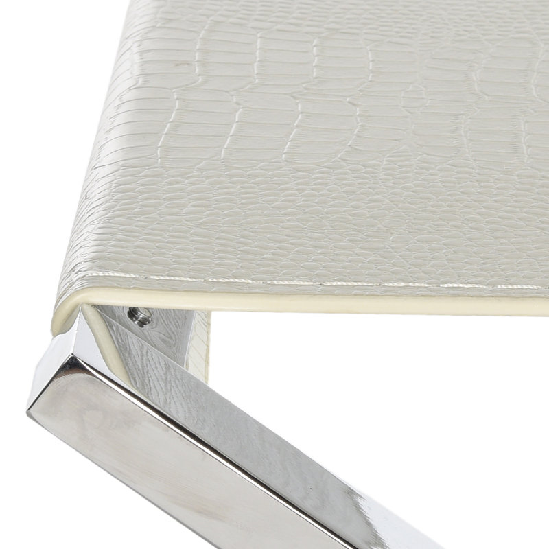 Table de bout à pieds croisés Chromium, Blanc