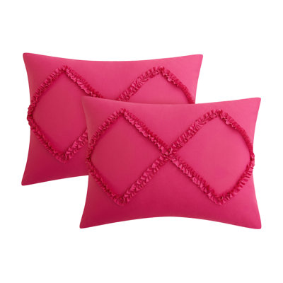 Diamond Ruffle Reversible Microfiber Comforter Set