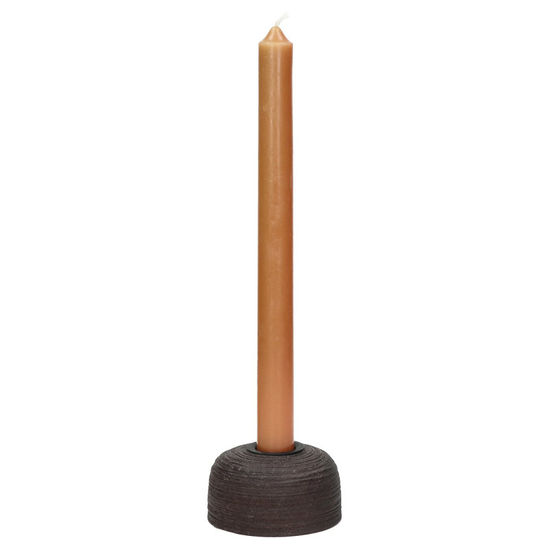 Arbre Natural Round Mango Wood Candle Holder Sm, 1.65" H x 2.76" W x 2.76" D, Brown