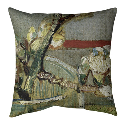 Vincent Van Gogh Faux Leather Reversible Throw Pillow