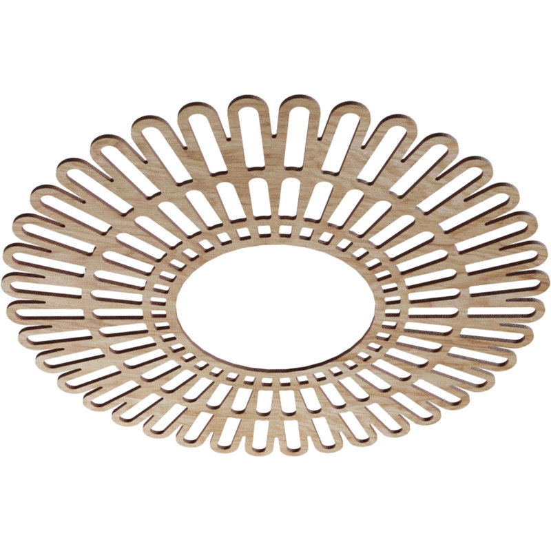 Médaillon de plafond en bois ajouré 30 po x H 11 1/8 po x T 1/4 po, Chêne rouge, H 28 po x l 28 po x P 0,25 po