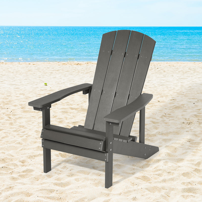 Chaise Adirondack en plastique Armenio, Gris charbon