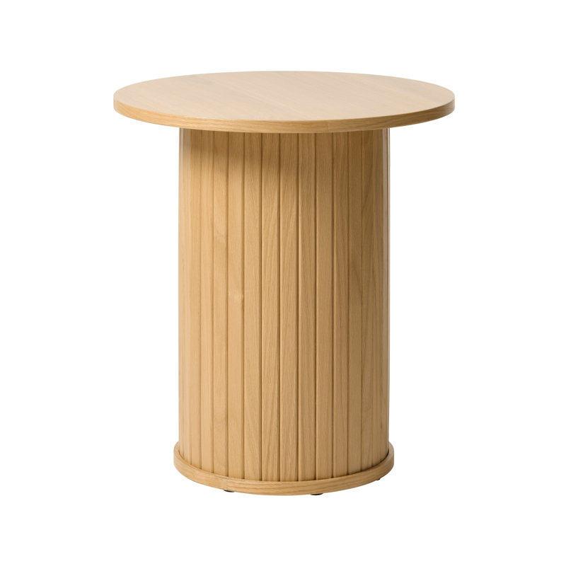 Teneasha Pedestal End Table, Natural Oak