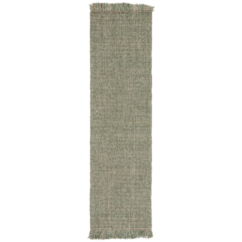 Tapis de couleur unie performance tissé à la main Pulcherie, Tapis de couloir 2 pi 3 po x 12 pi