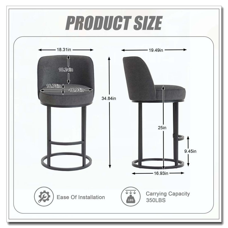 Counter Height Bar Stools Set, Gris