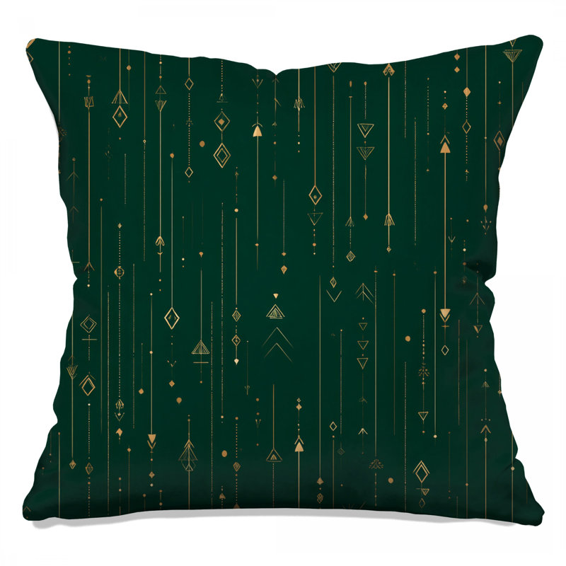 Coussin décoratif géométrique, formes abstraites à double face, 14 X 14 pouces