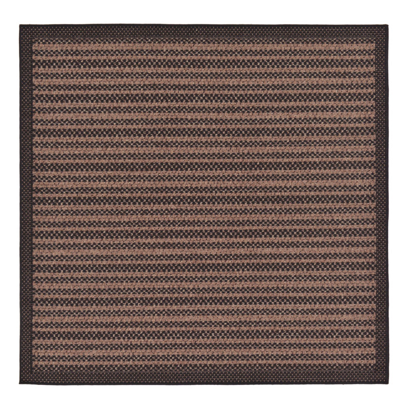 Tapis intérieur / extérieur à rayures Mokszycki, Carré 6 pi