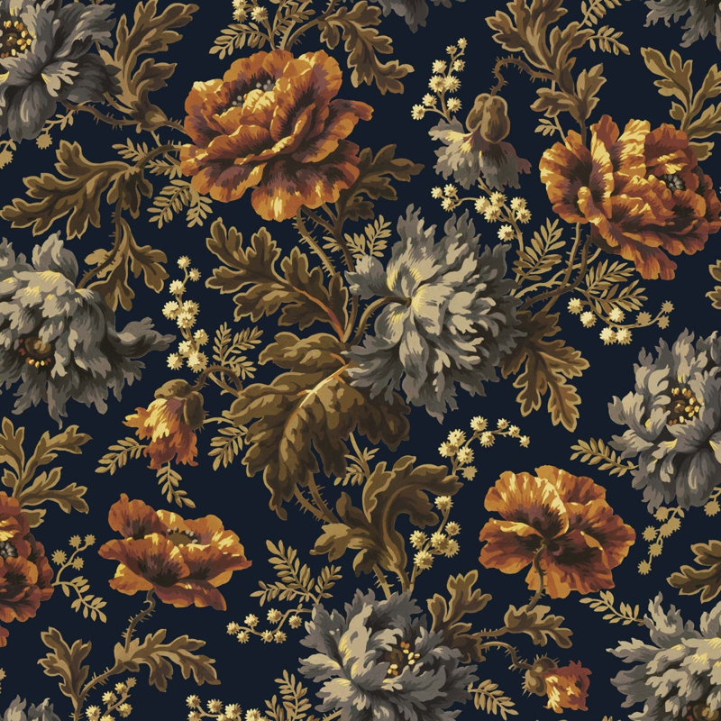 Opia 9.84' L x 70.87" W Wallpaper Roll, Midnight
