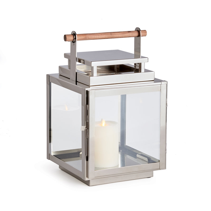 Adwin Lantern, Silver, 16.5" H x 10.5" W x 10" D