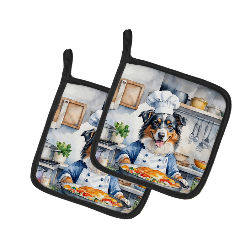 Caroline's Treasures The Dog Chef Polyester Potholder Set