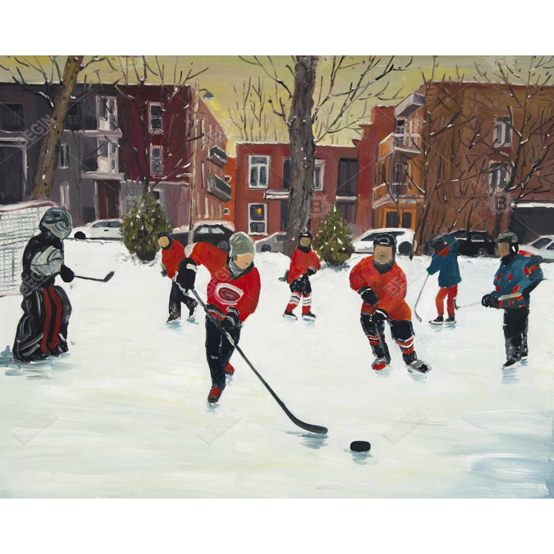 Jeunes joueurs de hockey - Maison des cavernes en toile