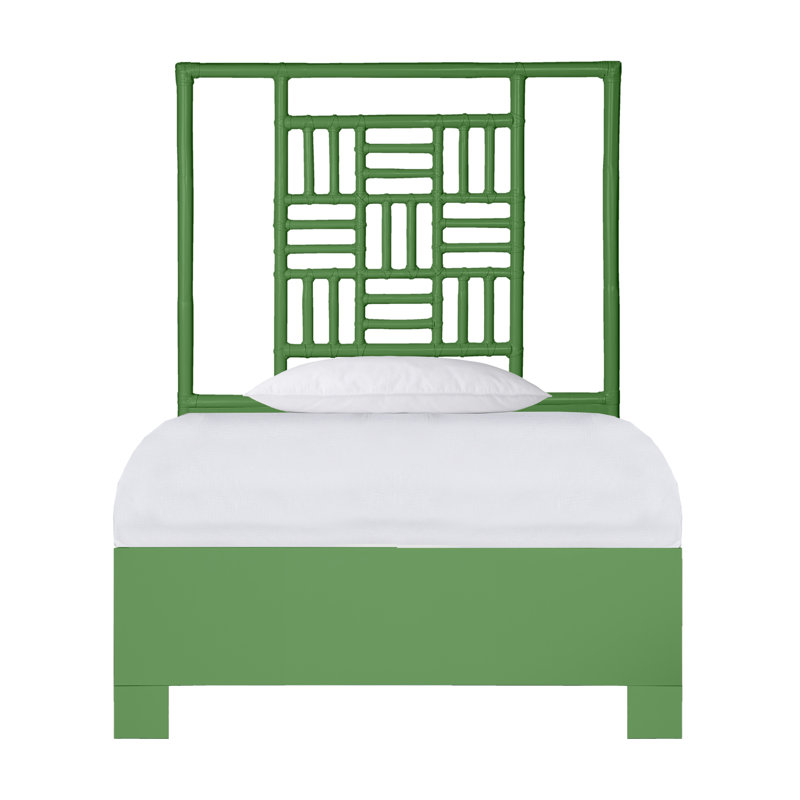 Finn Queen Bed, Pool Blue, White, Extra-long Twin