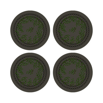 Christmas Berries Vegan Leather Round Pebble Placemat