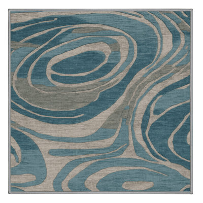 Machine Washable Abstract Gray Area Rug
