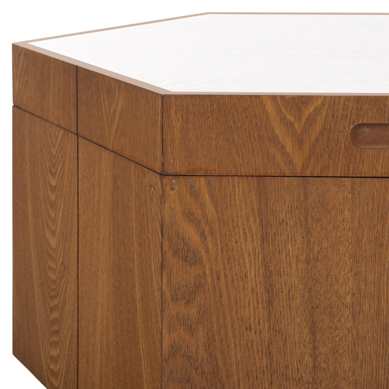 Flodie Single Coffee Table, Walnut/White
